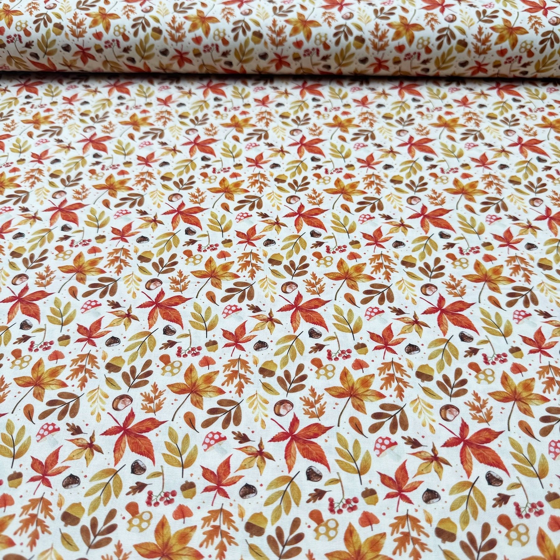 Tissu Popeline de Coton Feuille d’Automne