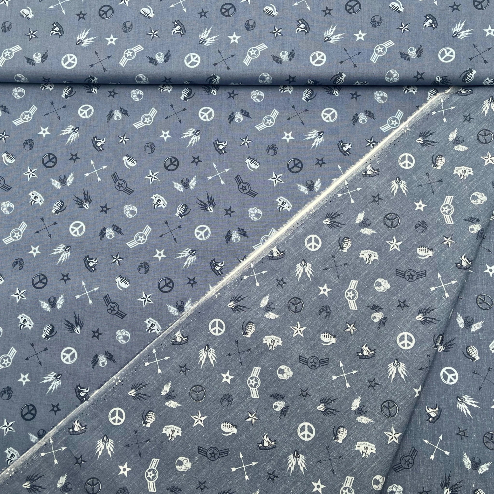 Tissu Popeline de Coton Guerre