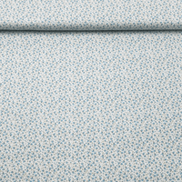 Tissu Popeline de coton mini fleurs bleu azur