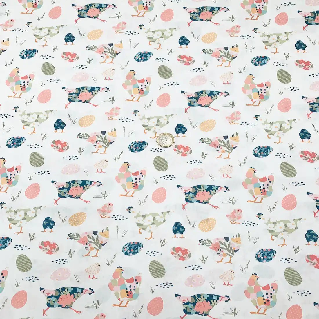 Tissu Popeline de Coton Pâques Festif