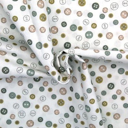 Tissu Popeline de coton petits boutons pastel