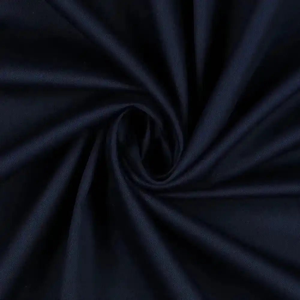 Tissu satin de coton bleu marine