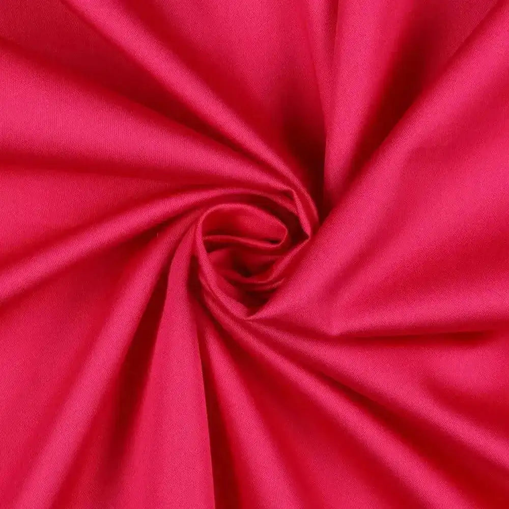 Tissu satin de coton fuchsia
