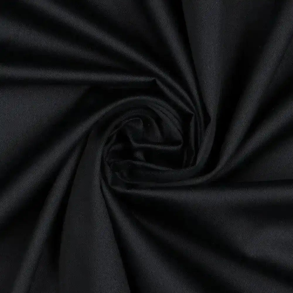 Tissu satin de coton noir