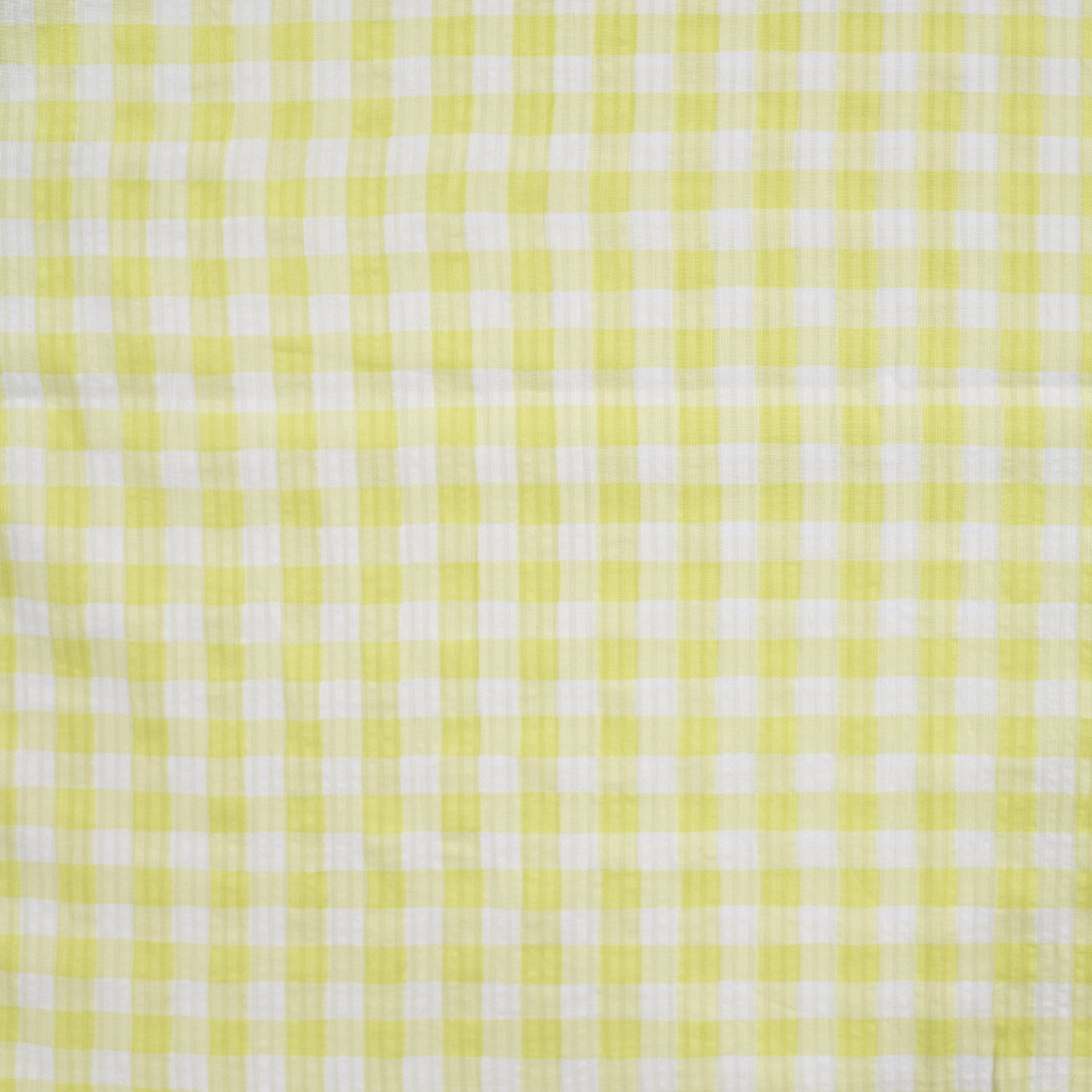 Tissu Seersucker vichy jaune