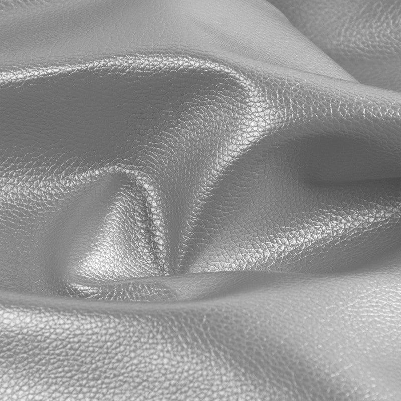 Tissu Simili Cuir Merlin géométrique Argent - Par 50 cm