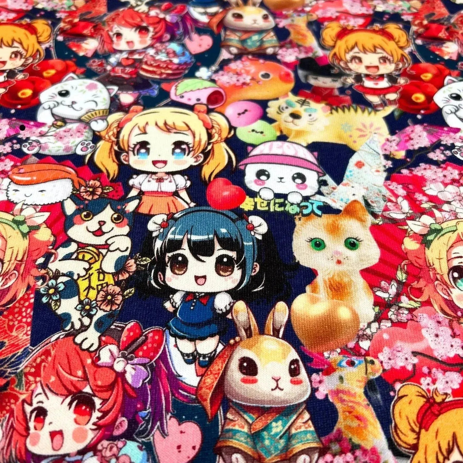 Tissu sweat molletonné manga fille