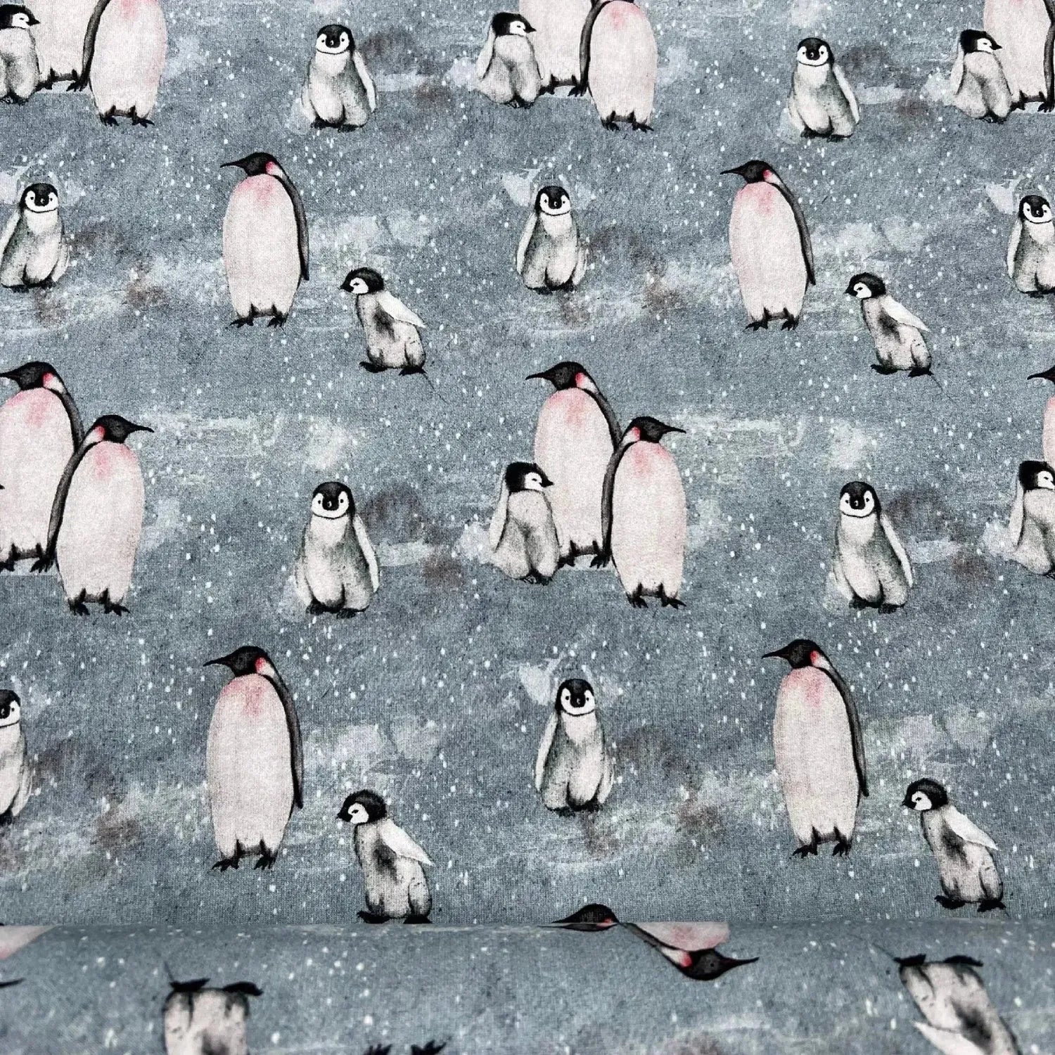 Tissu jersey coton de Noël pingouin