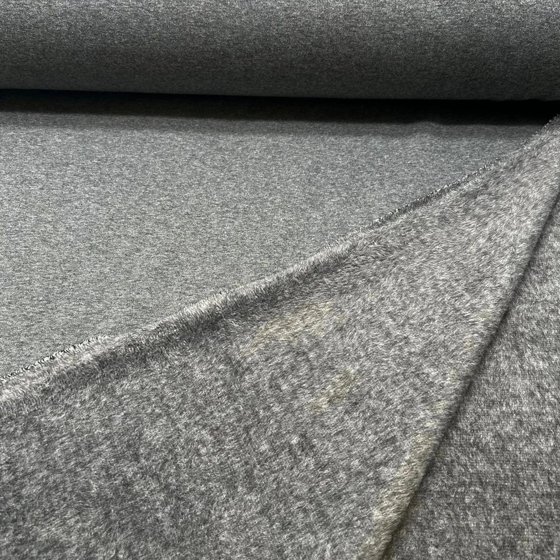 Tissu Jersey Doublé avec du Minky anthracite