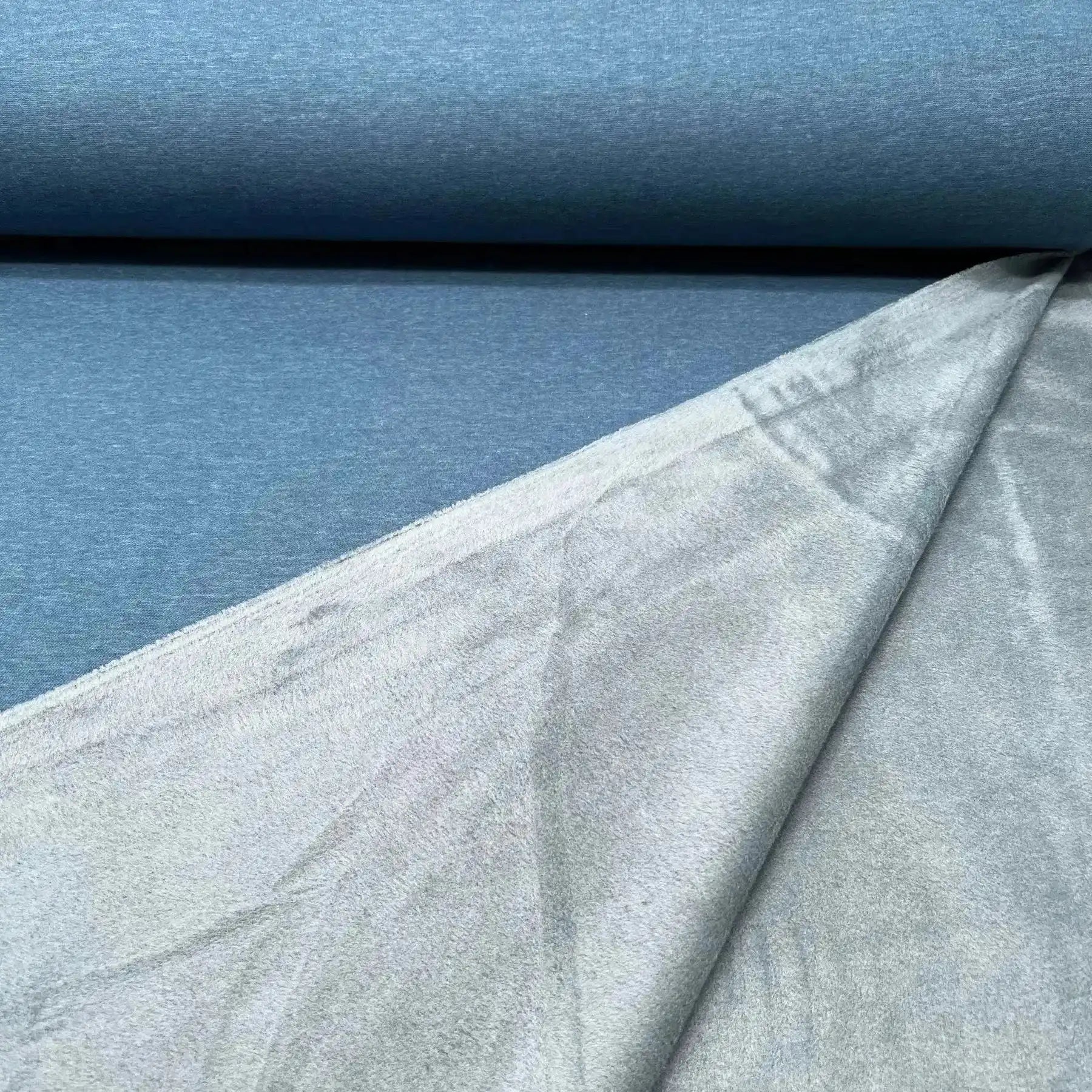 Tissu Sweat polaire alpine bleu jeans