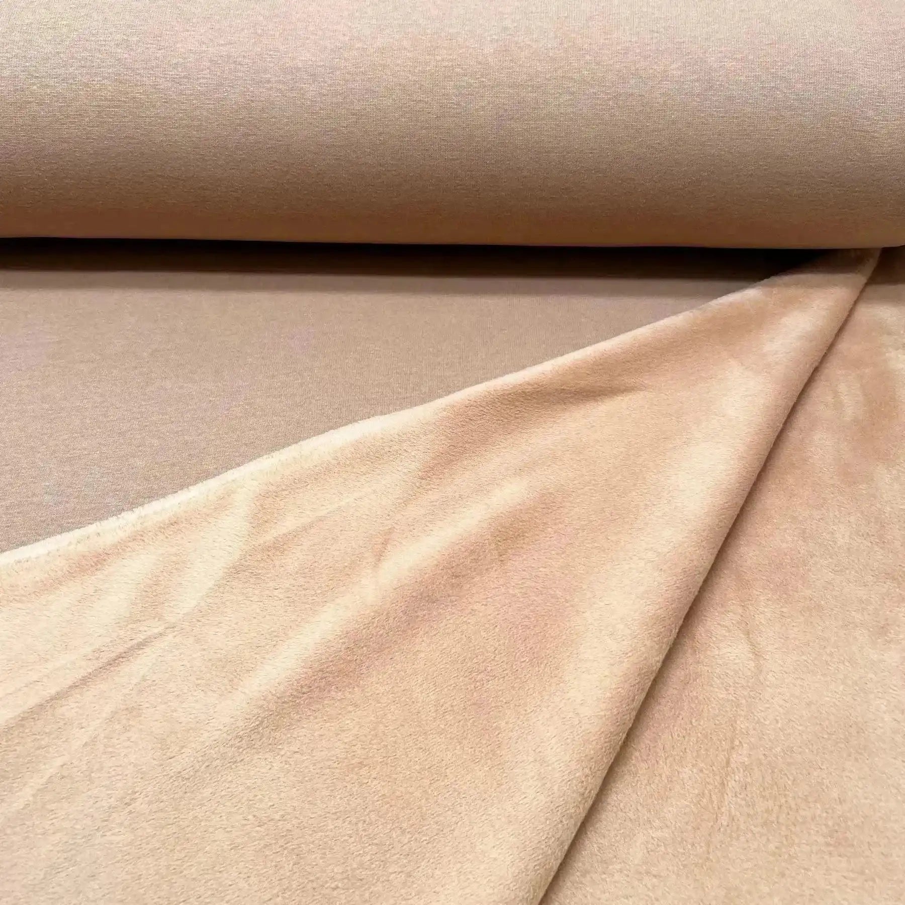 Tissu Jersey Doublé avec du Minky camel