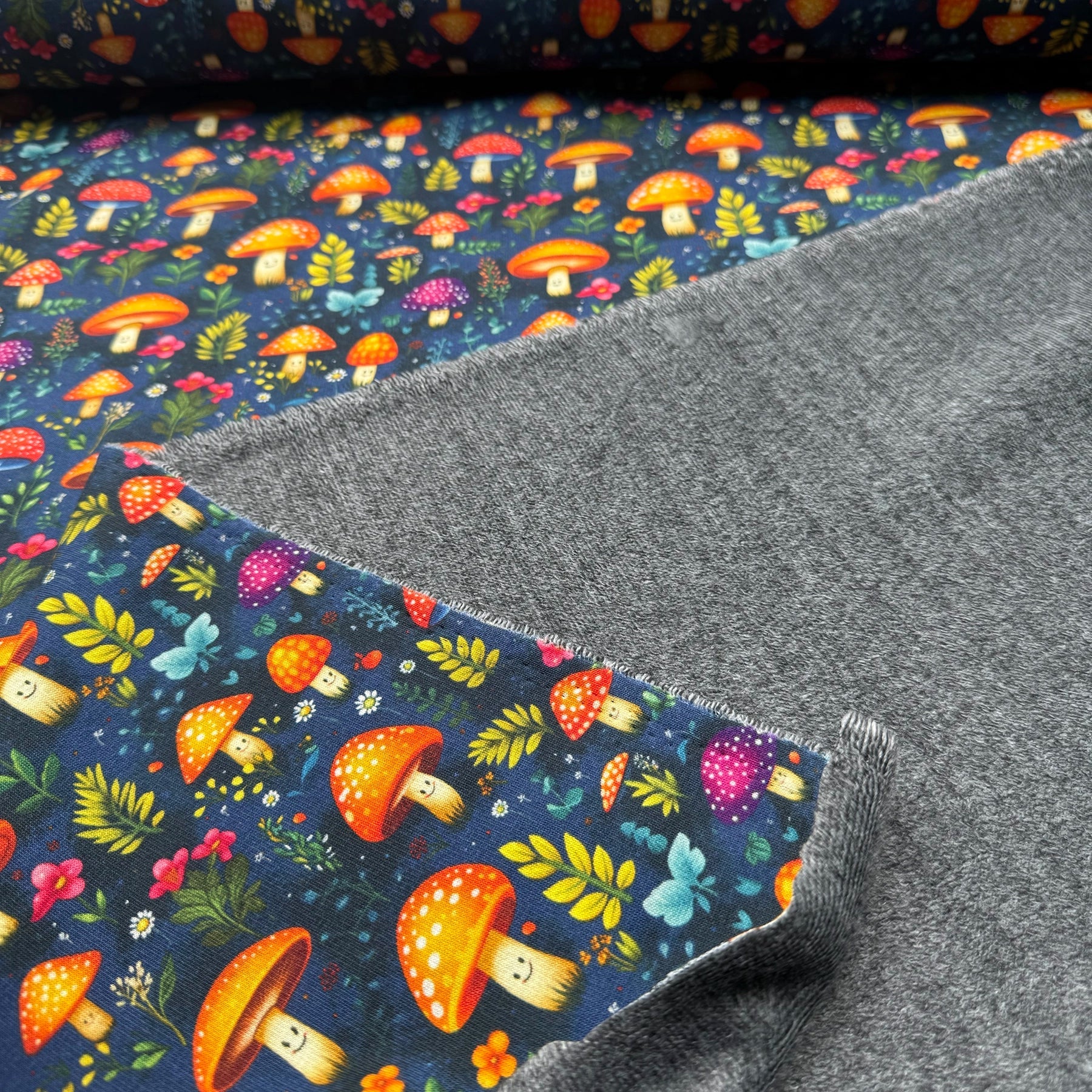 Tissu Sweat Polaire Alpine Champignon