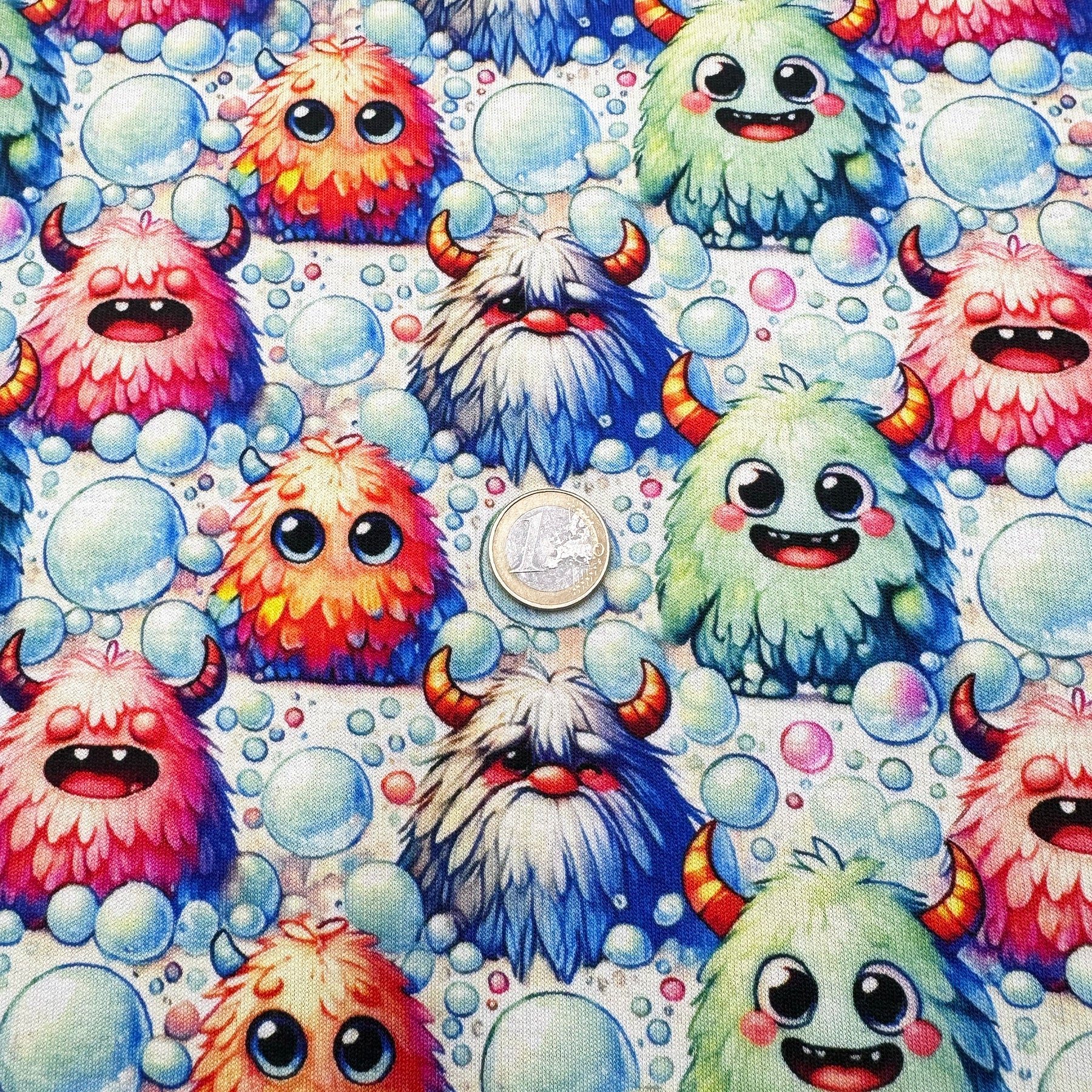 Tissu Sweat Polaire Alpine Petit Monstre