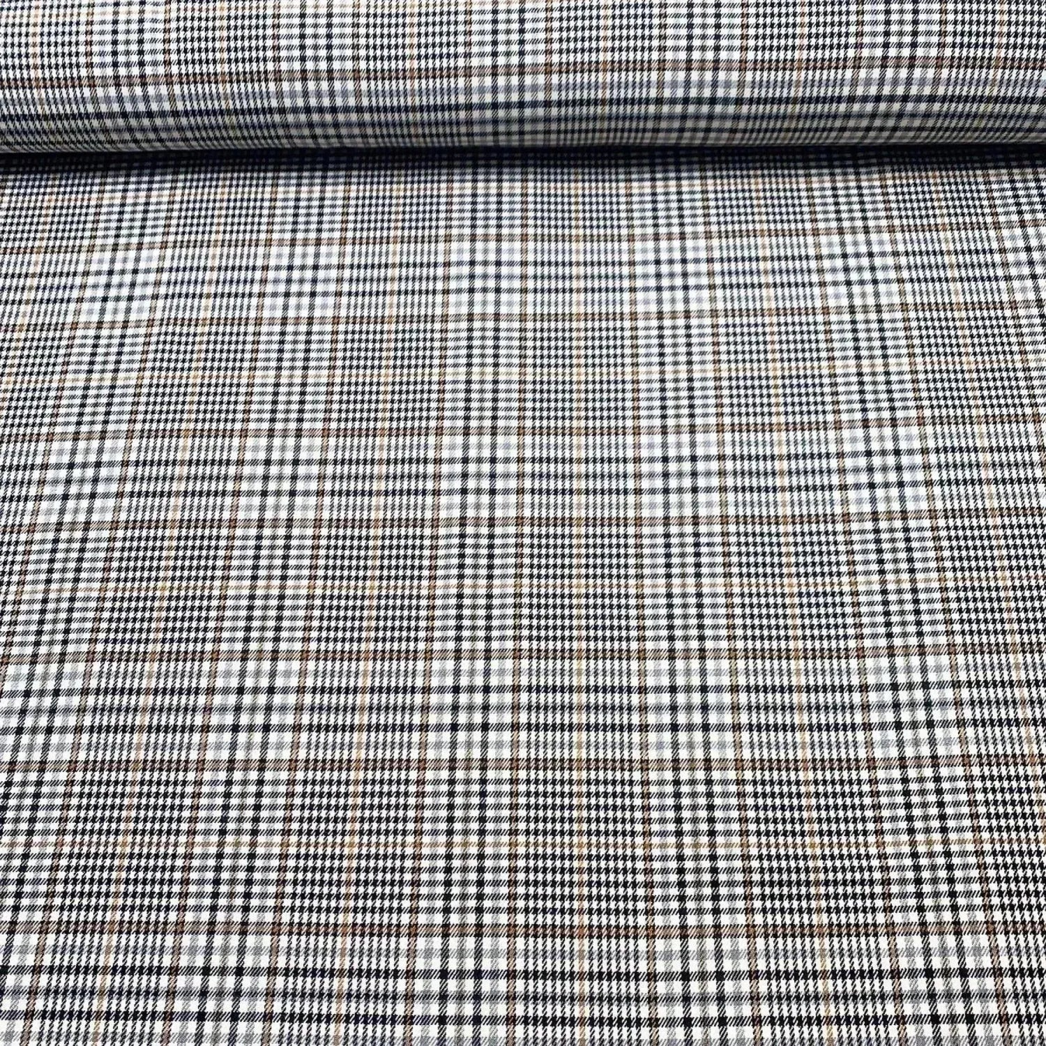 Tissu tartan style ocre taupe