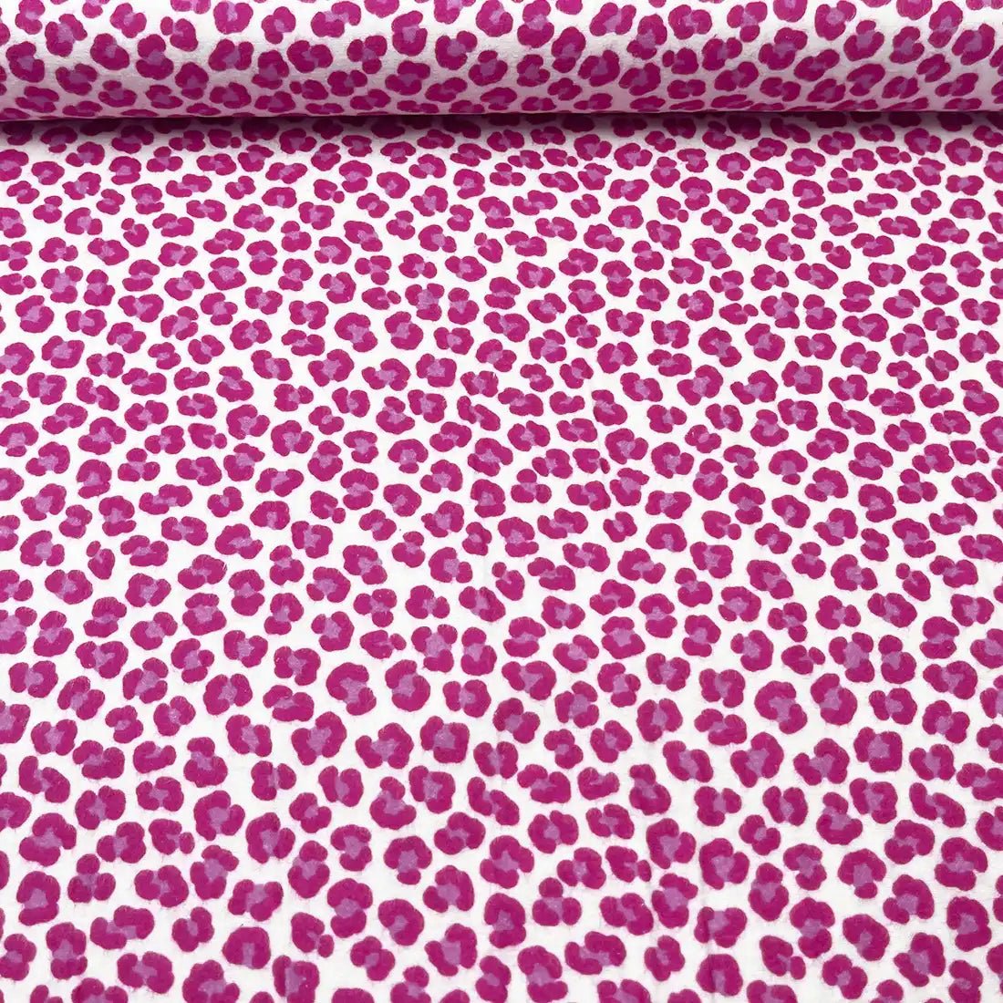 Tissu Velours Léopard Fuchsia