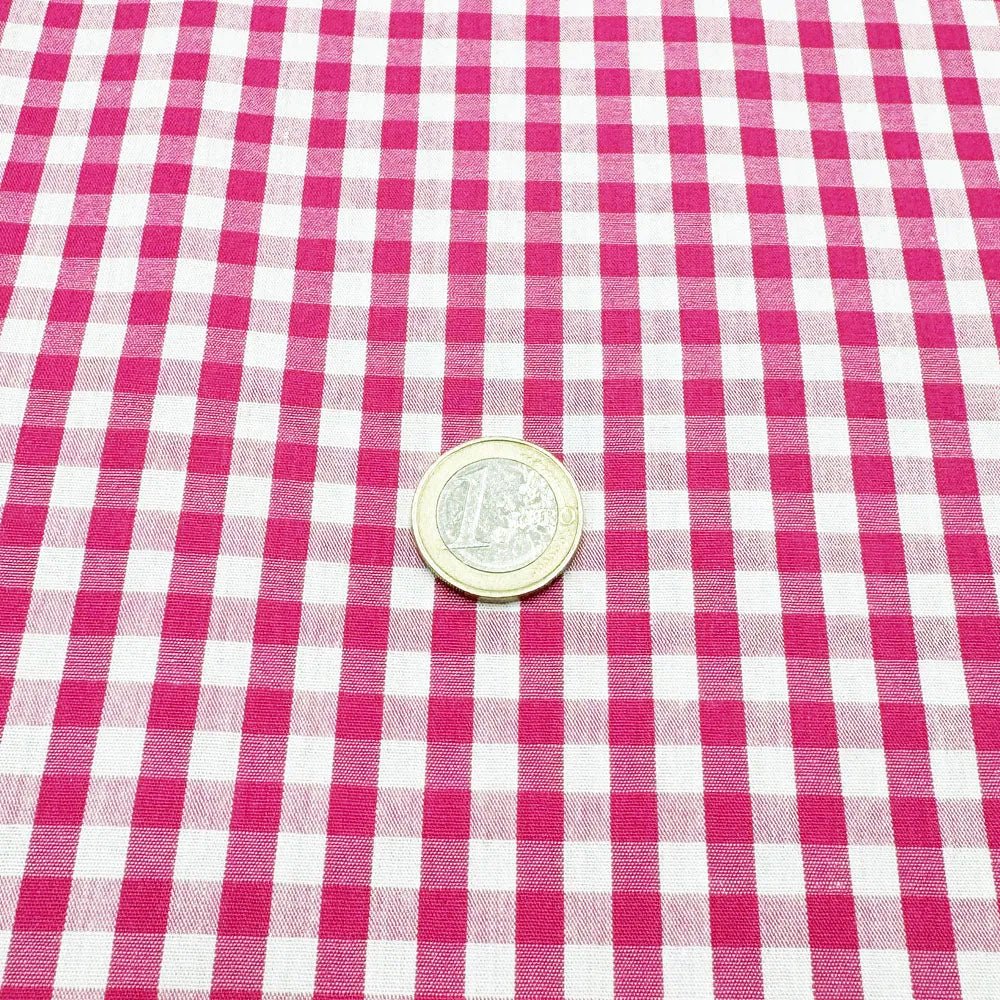 Tissu vichy de Coton Rose Ultra Doux