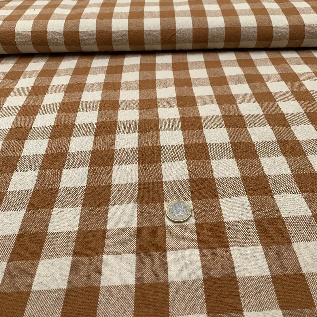 Tissu Vichy Grand Carreau Curry