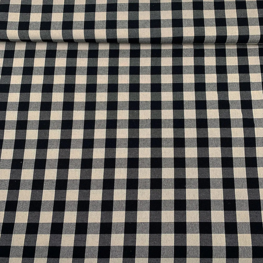 Tissu Vichy Grand Carreau Noir