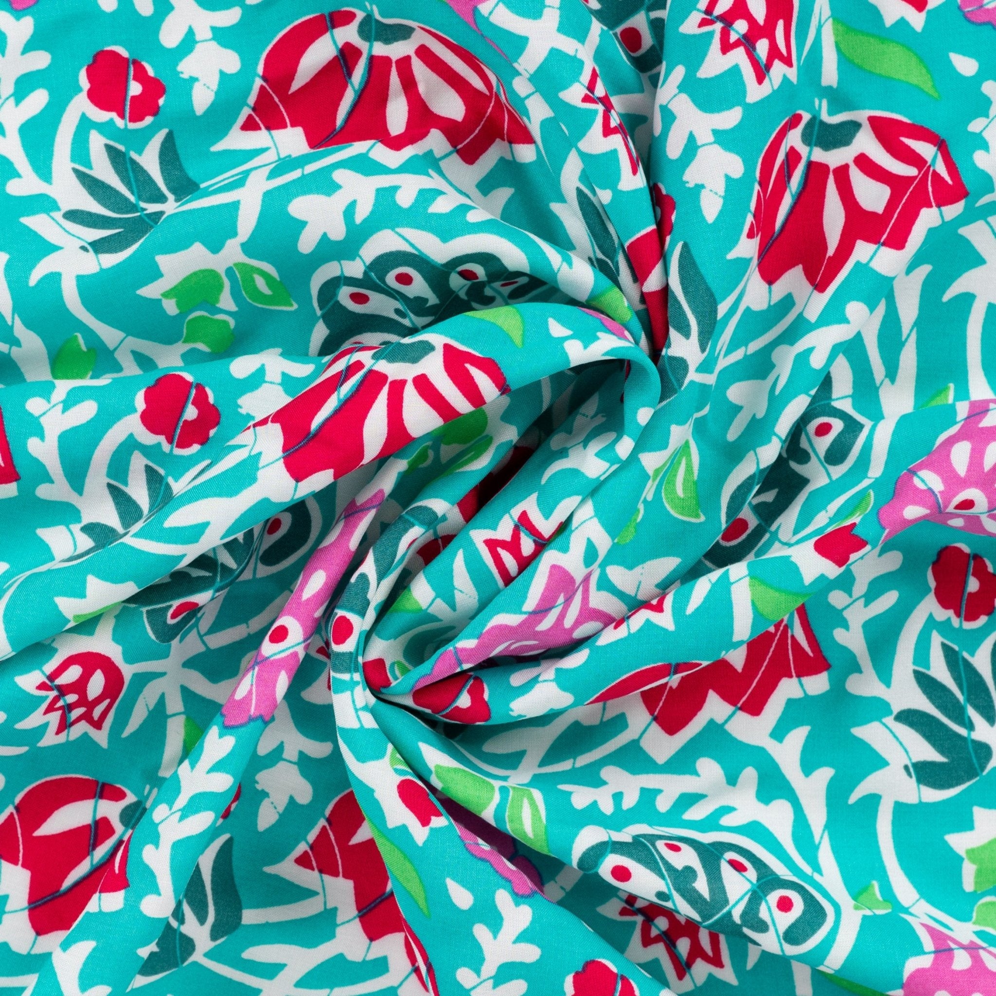 Tissu viscose bohème fleurie été