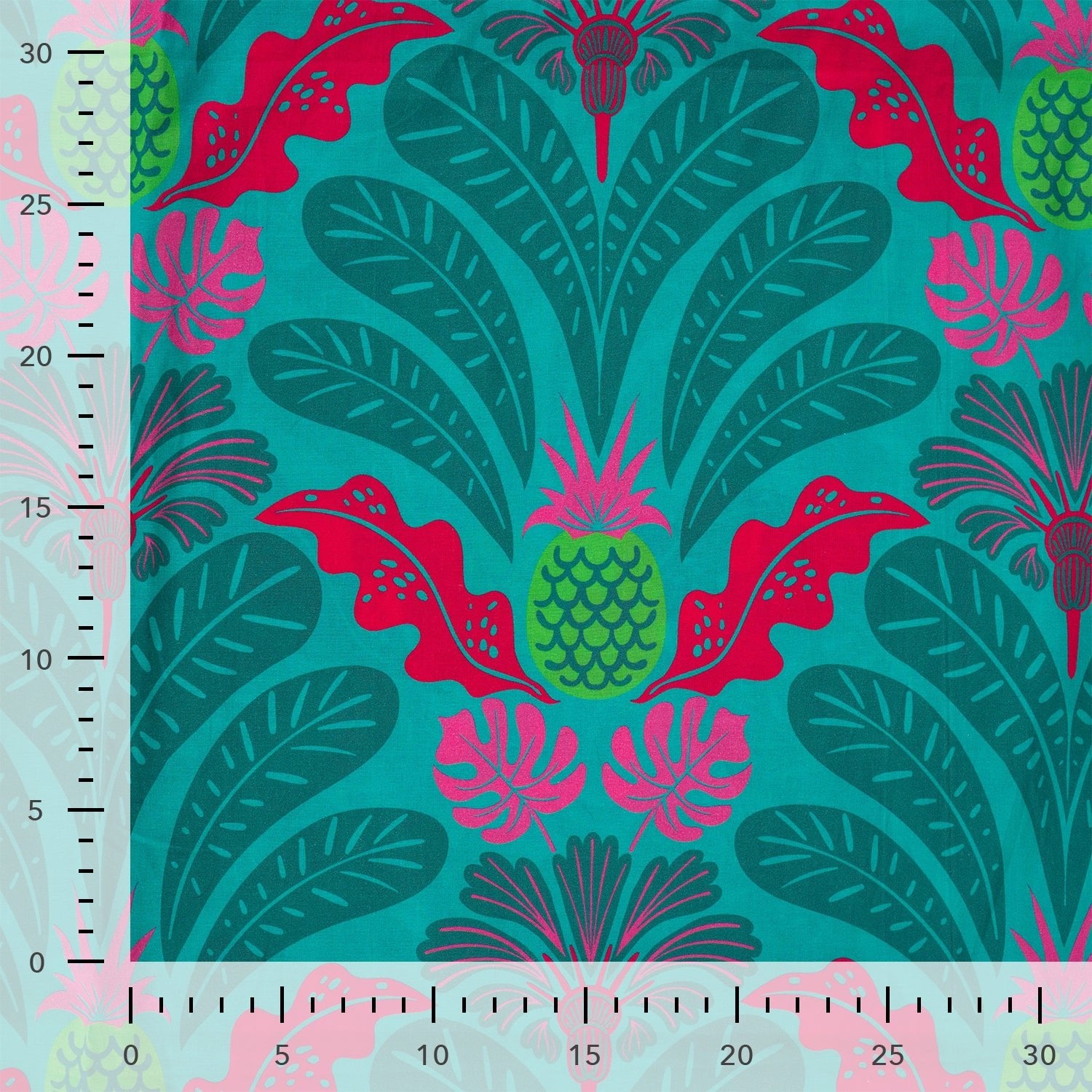 Tissu viscose fleuris ananas
