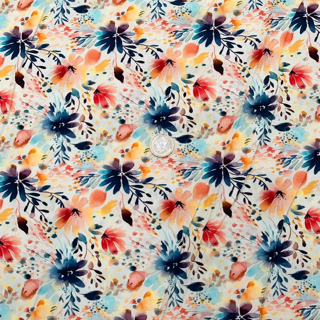 Tissu Viscose Fleurs Cosmos