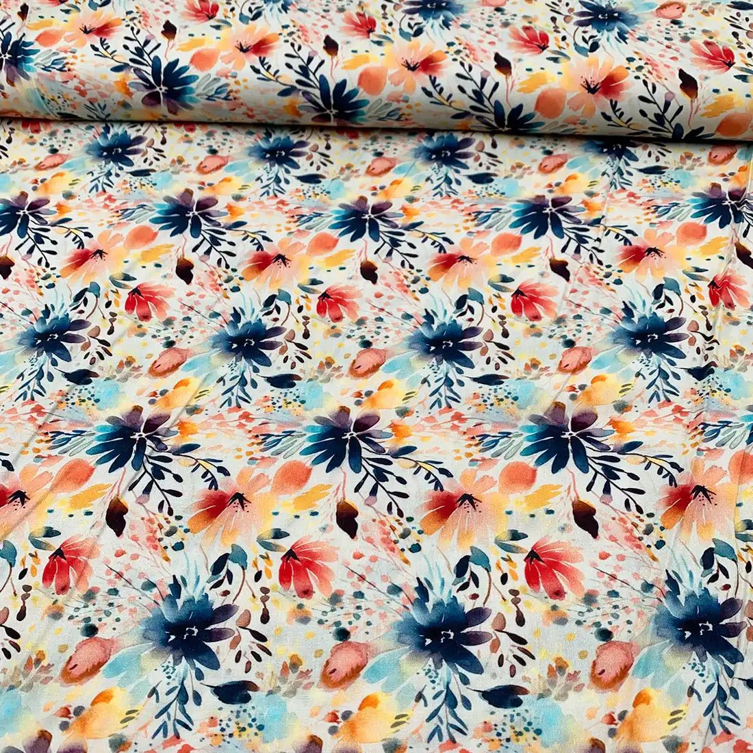 Tissu Viscose Fleurs Cosmos