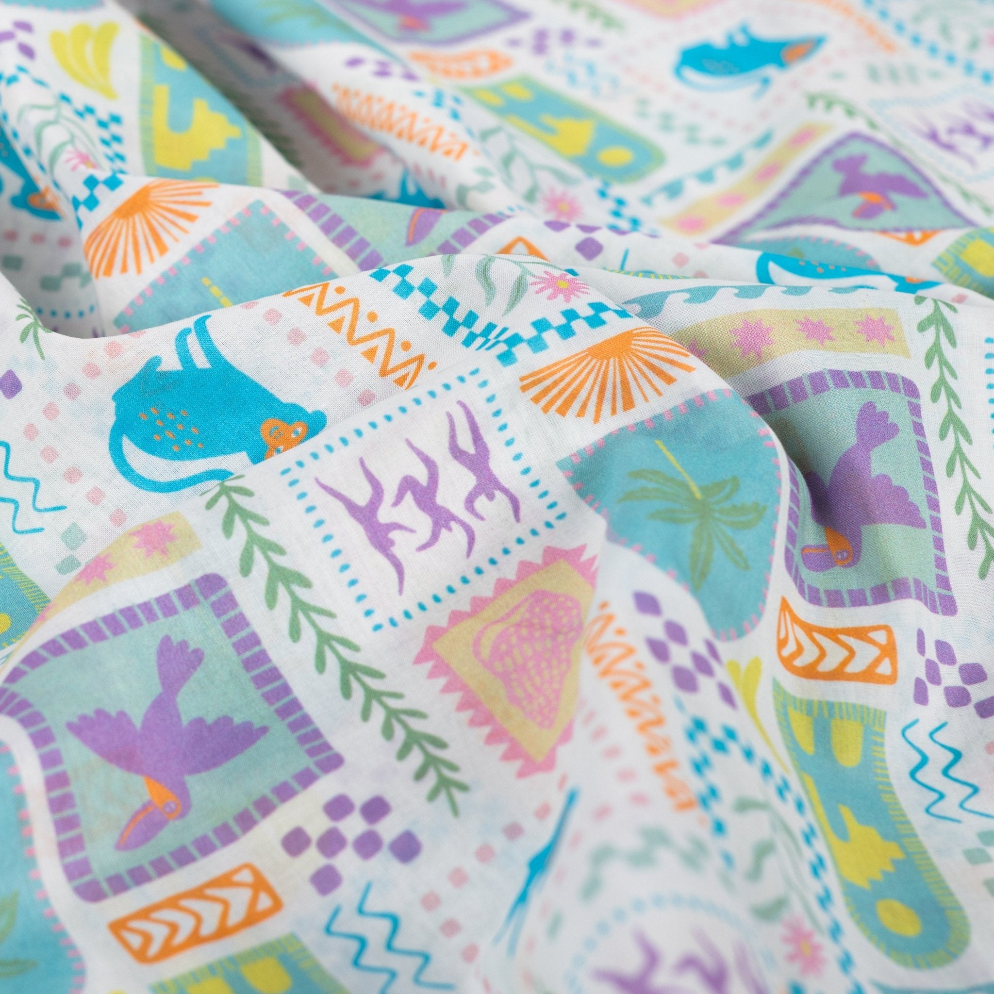 Tissu voile de coton jungle