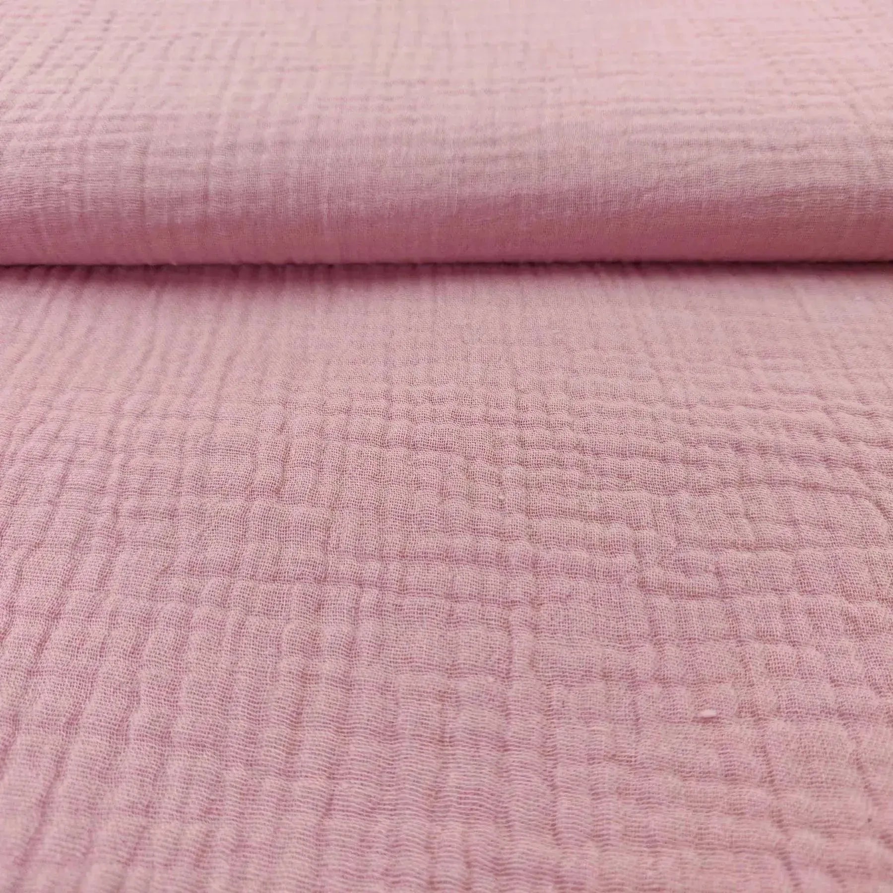 Tissus double gaze bio rose pâle