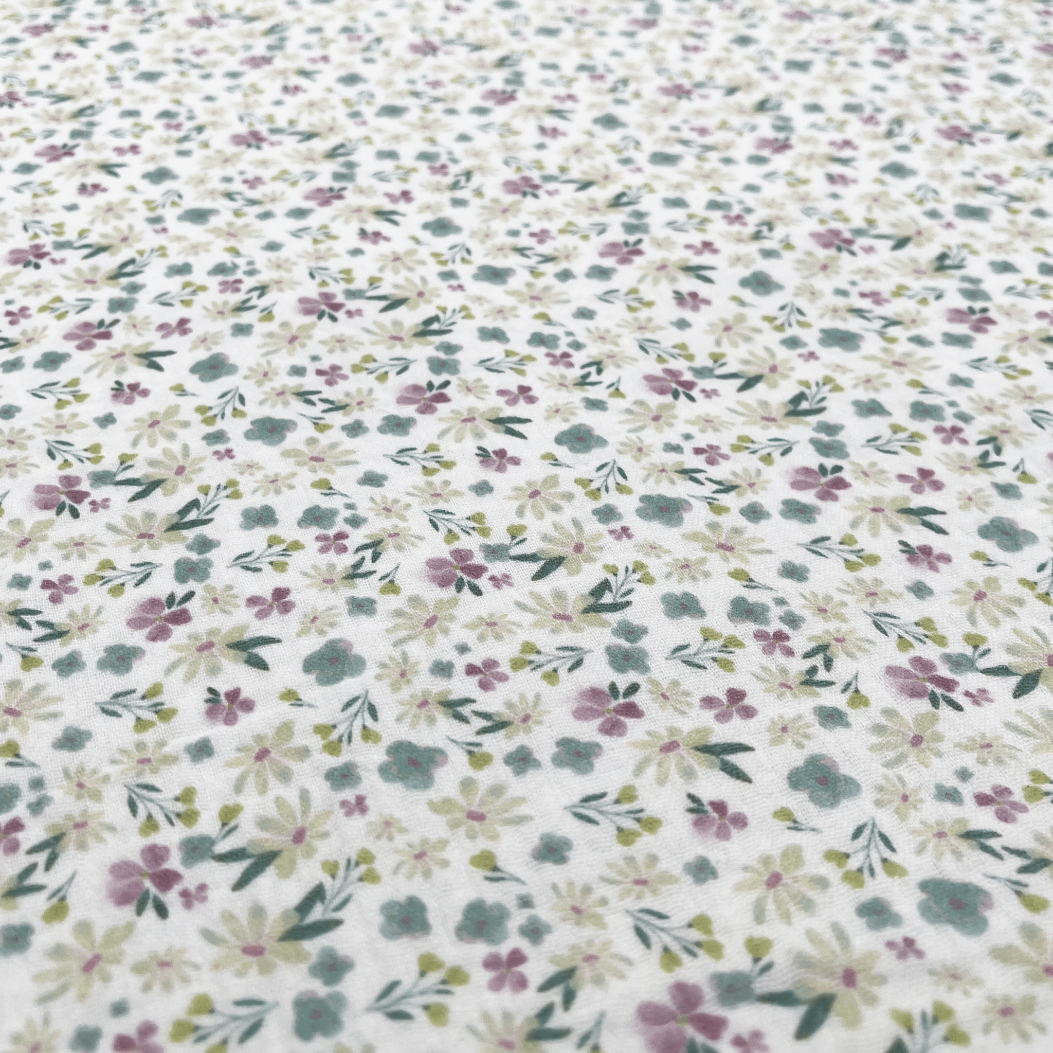Tissus double gaze Fleurs pastel
