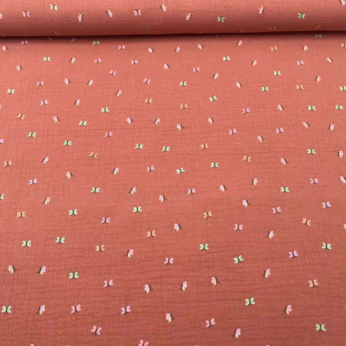 Tissus double gaze papillon