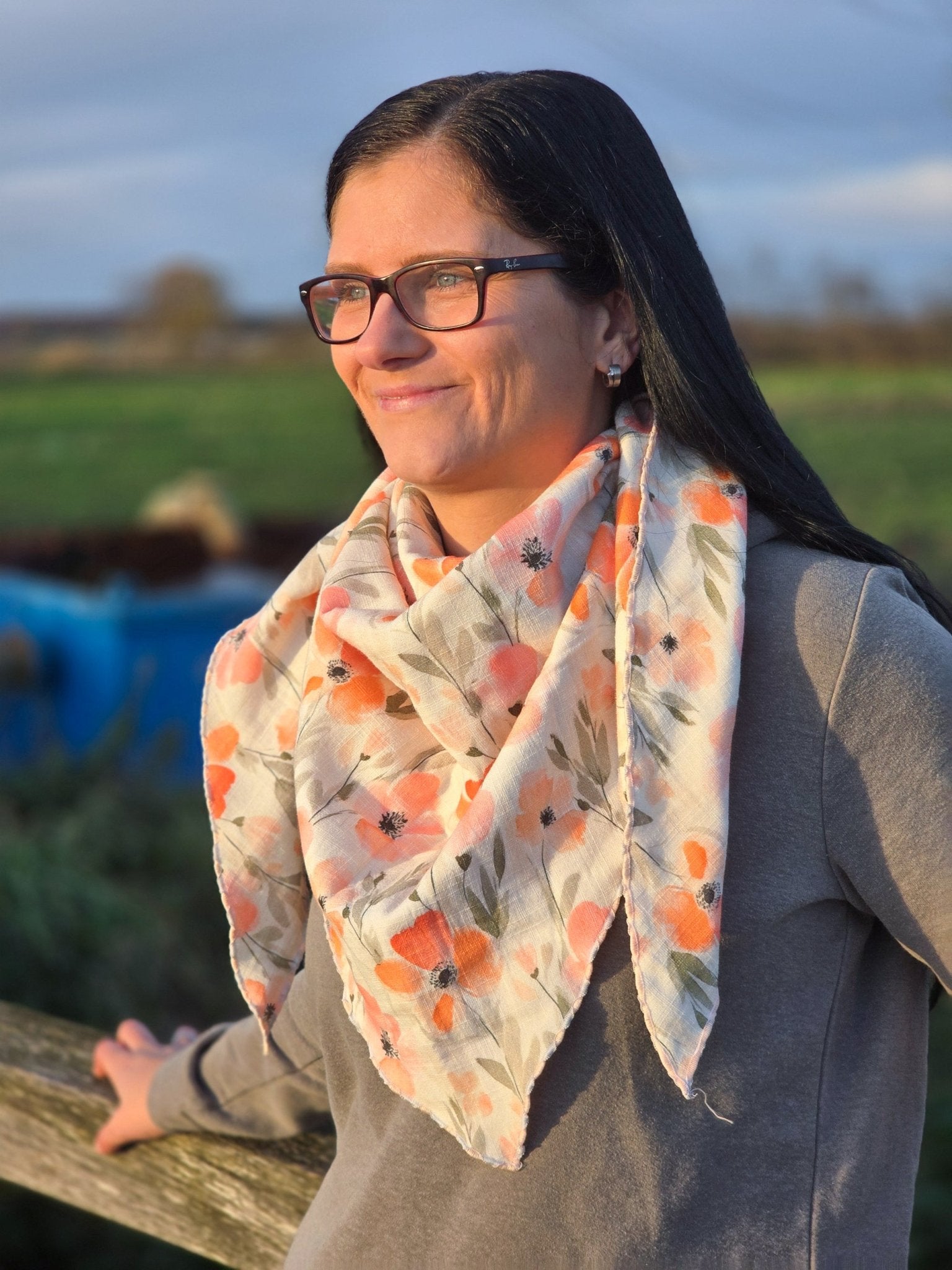 Tissus double gaze plat effet lin fleuris