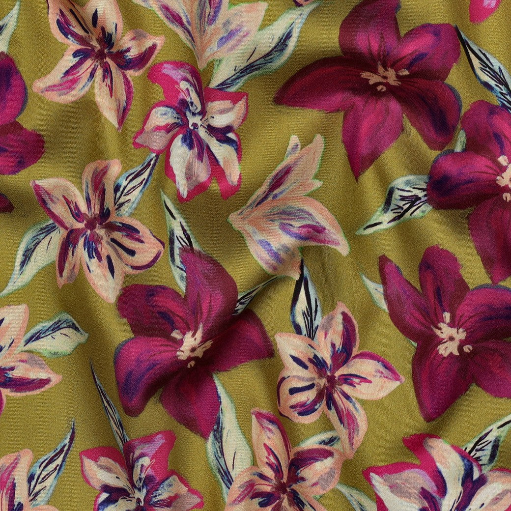 Tissu satin de coton lilium