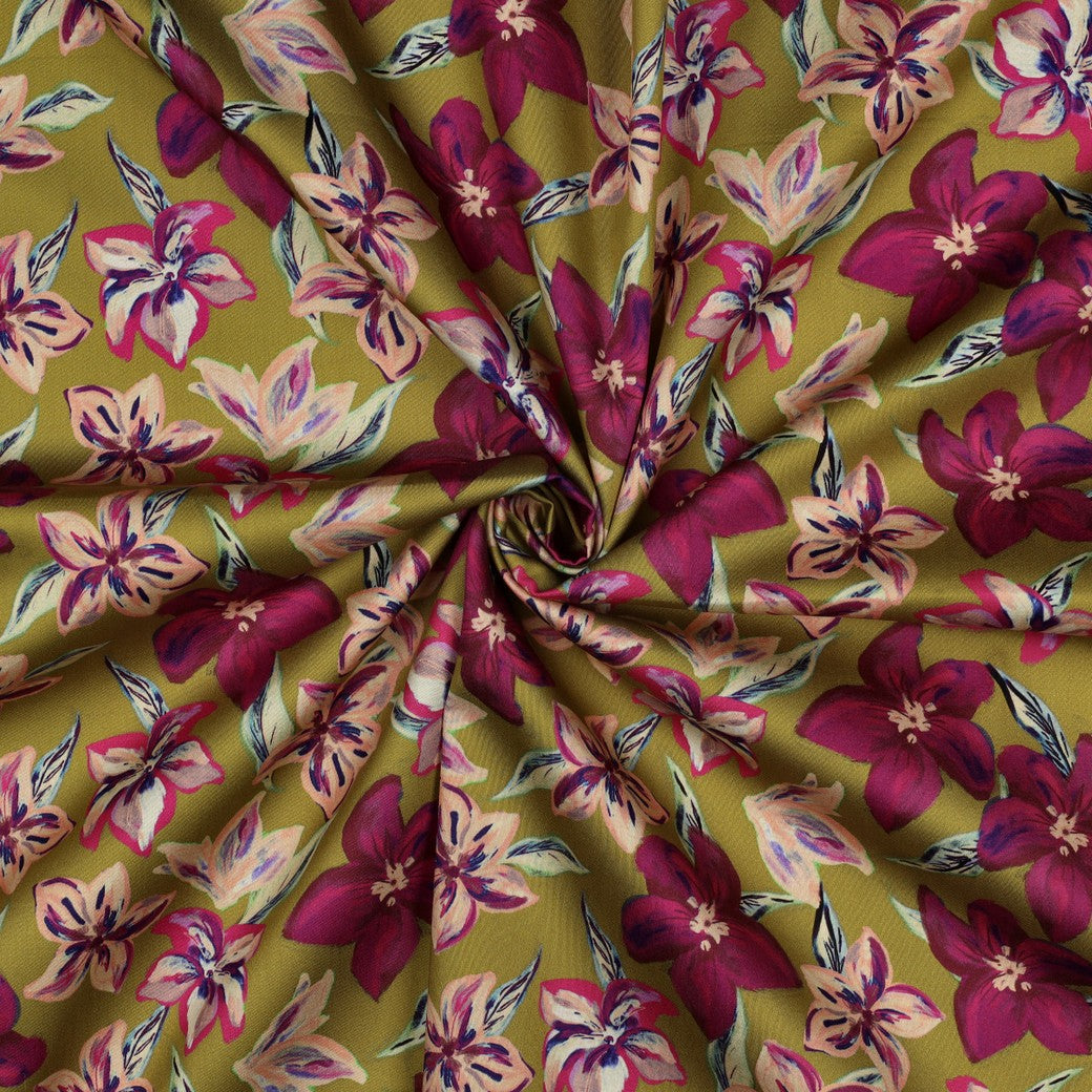 Tissu satin de coton lilium