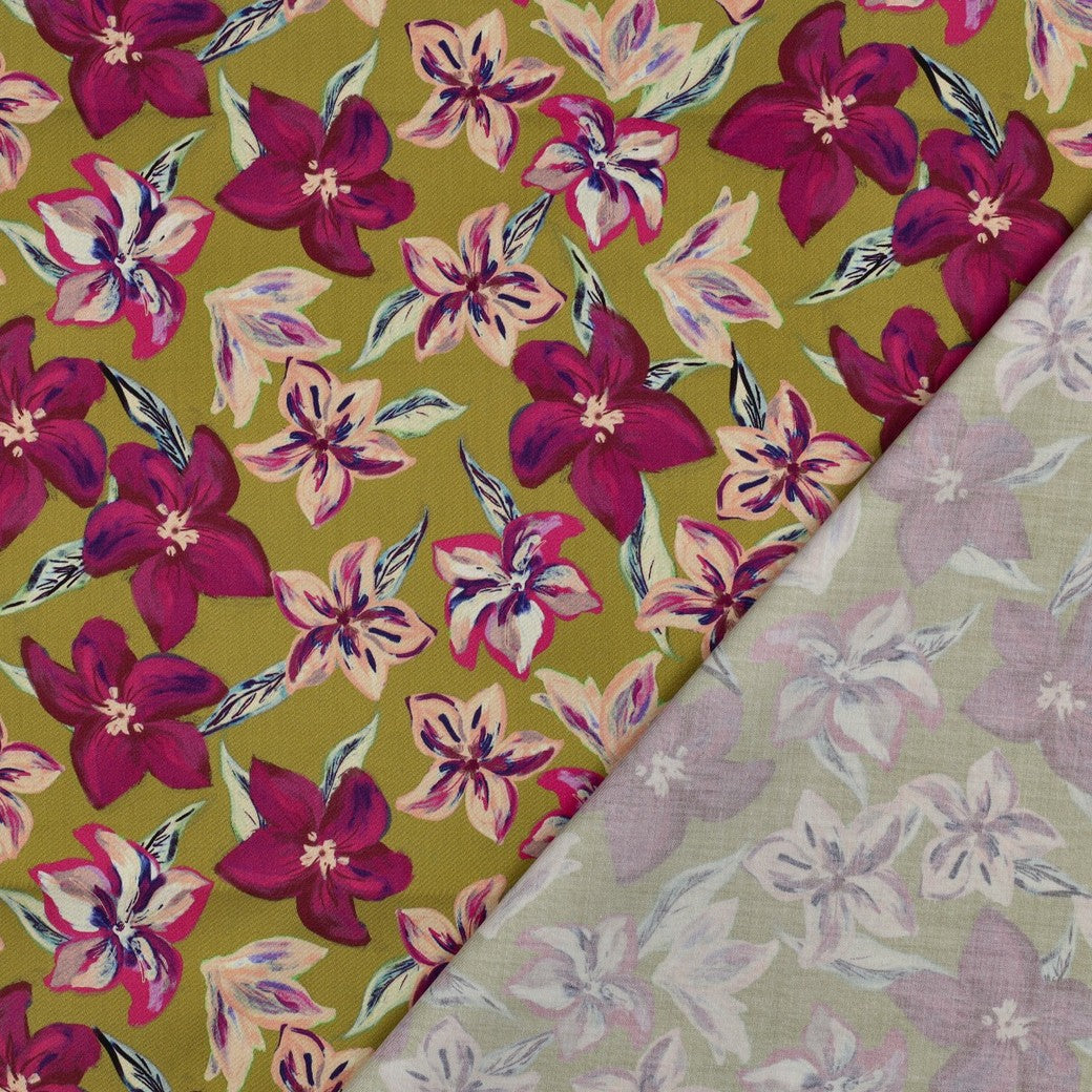 Tissu satin de coton lilium