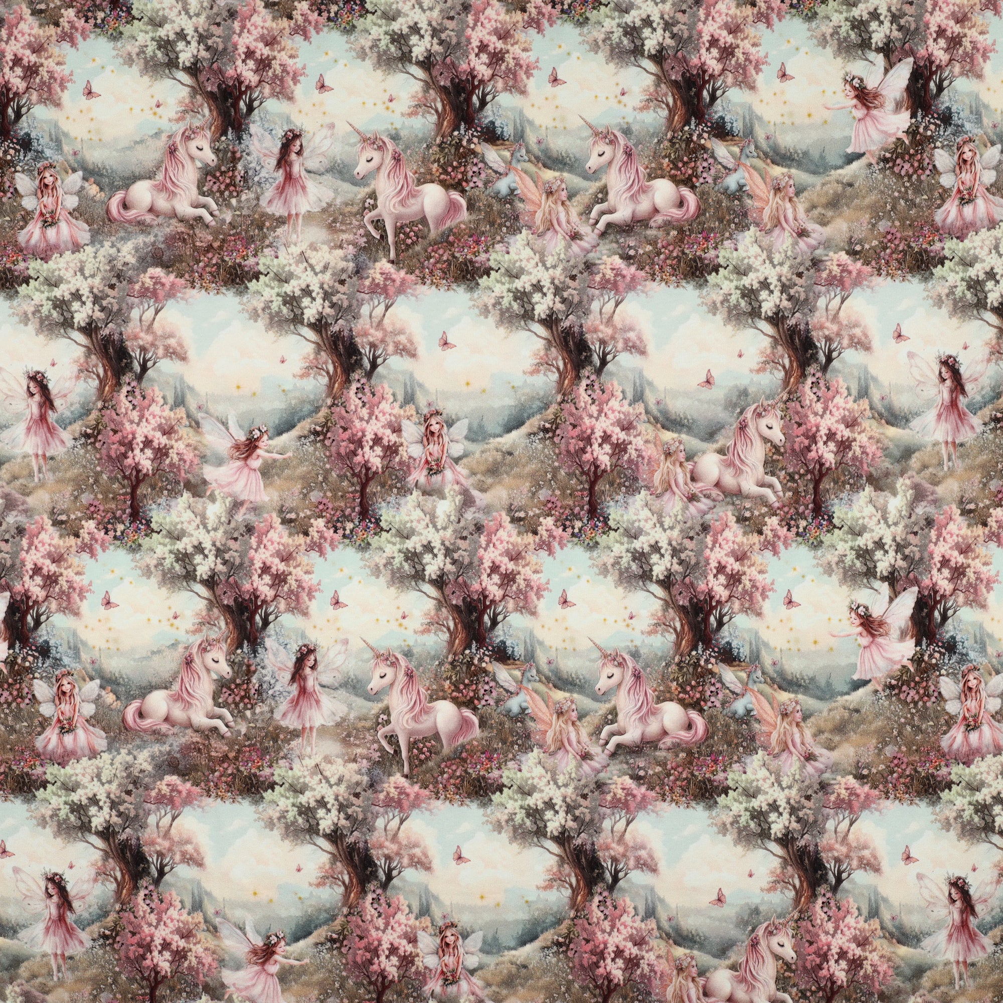 Tissu French Terry secret des licornes