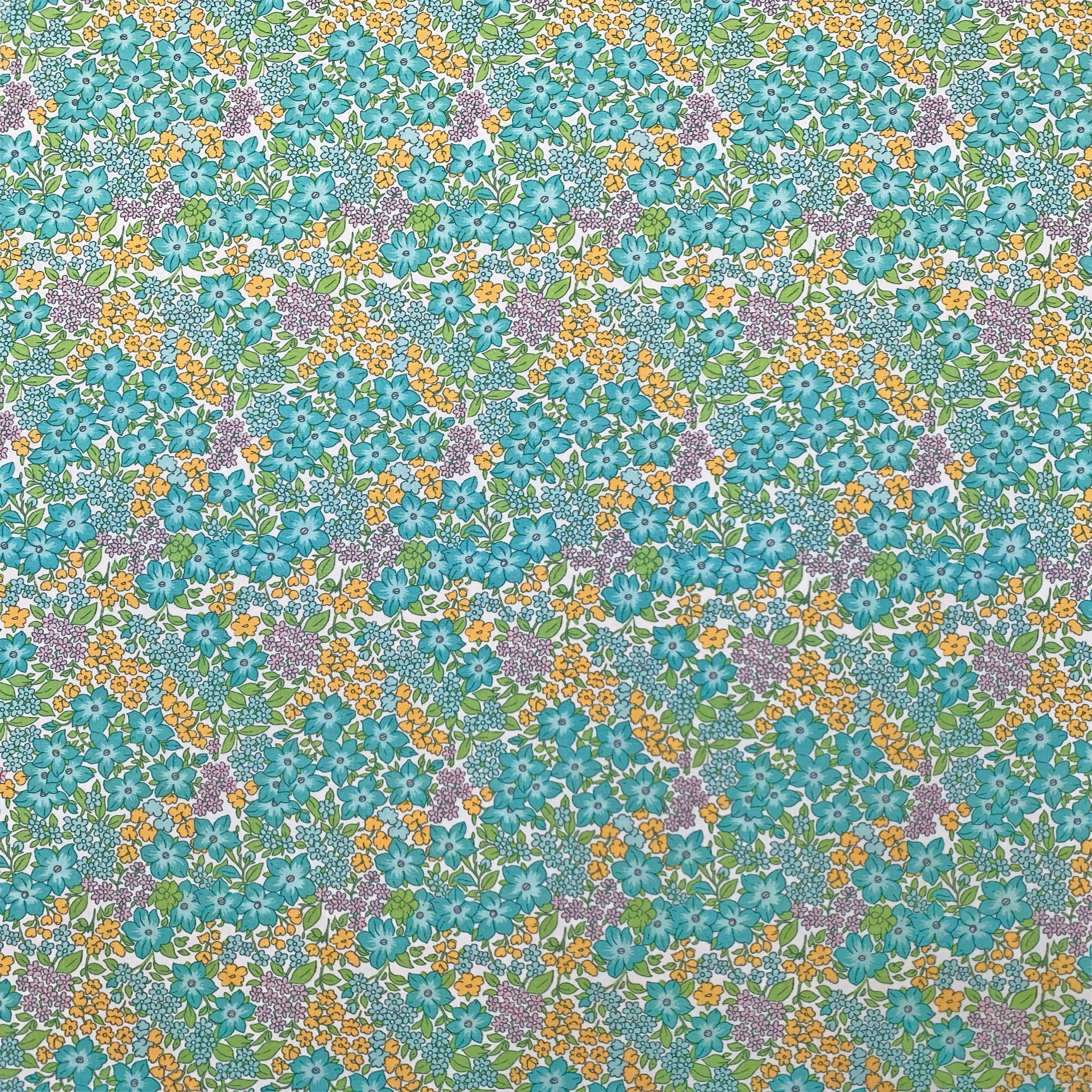 tissu-popeline-fleur-clematite-bleue