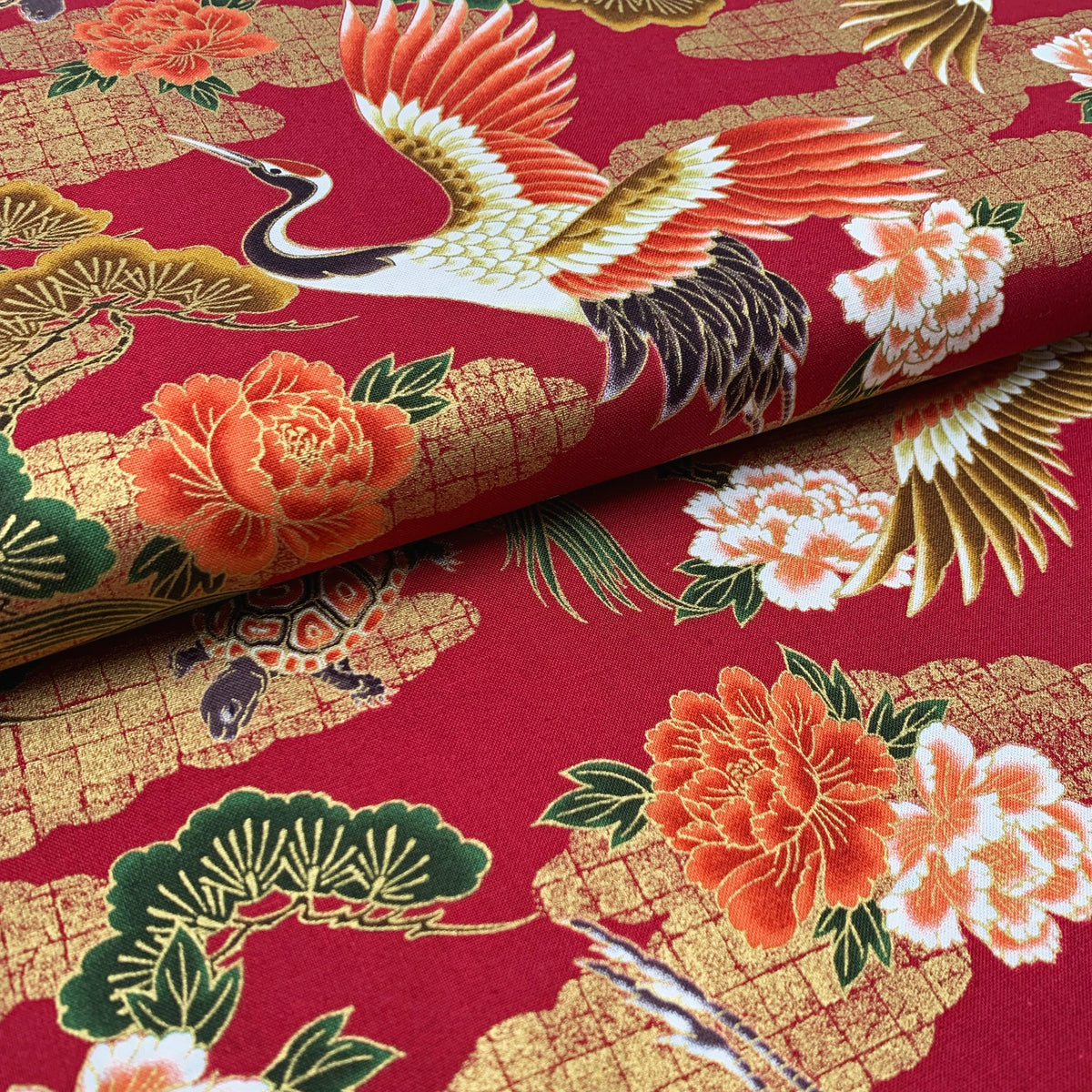 tissu-japonais-grue-tortue