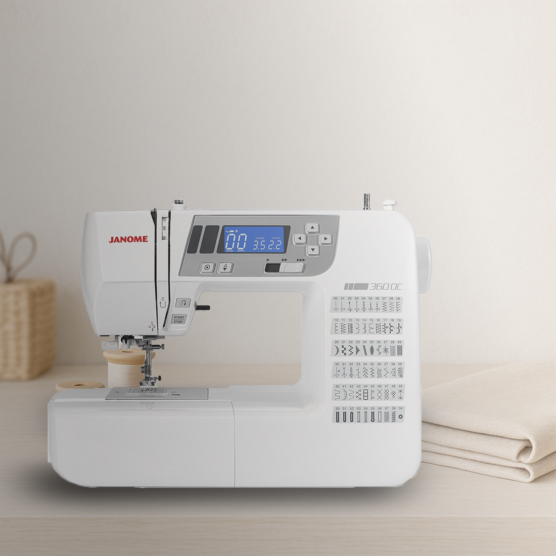 Janome 360DC : machine à coudre électronique performante et intuitive