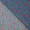 Tissu jean fin à broderie cerise