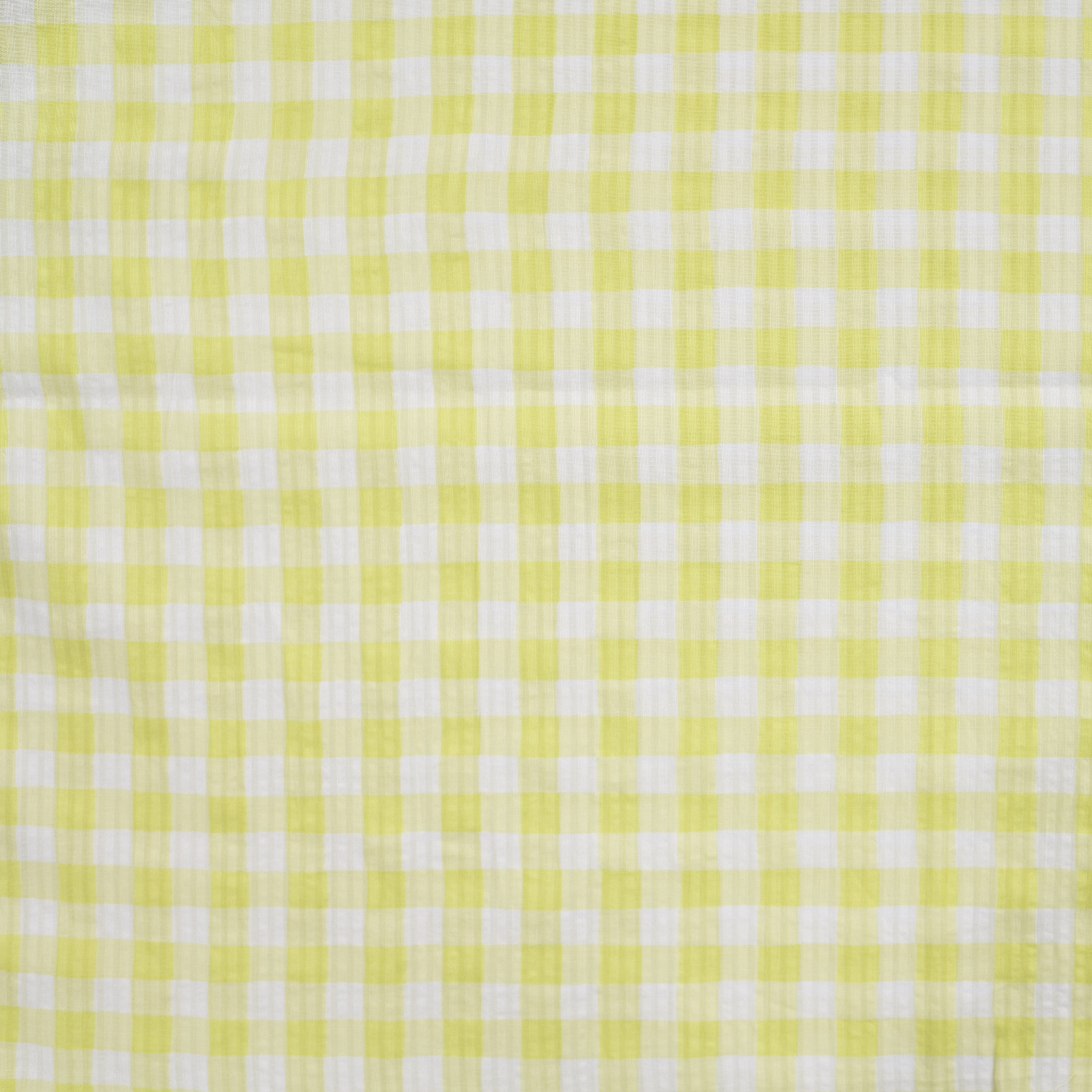 Tissu Seersucker vichy jaune