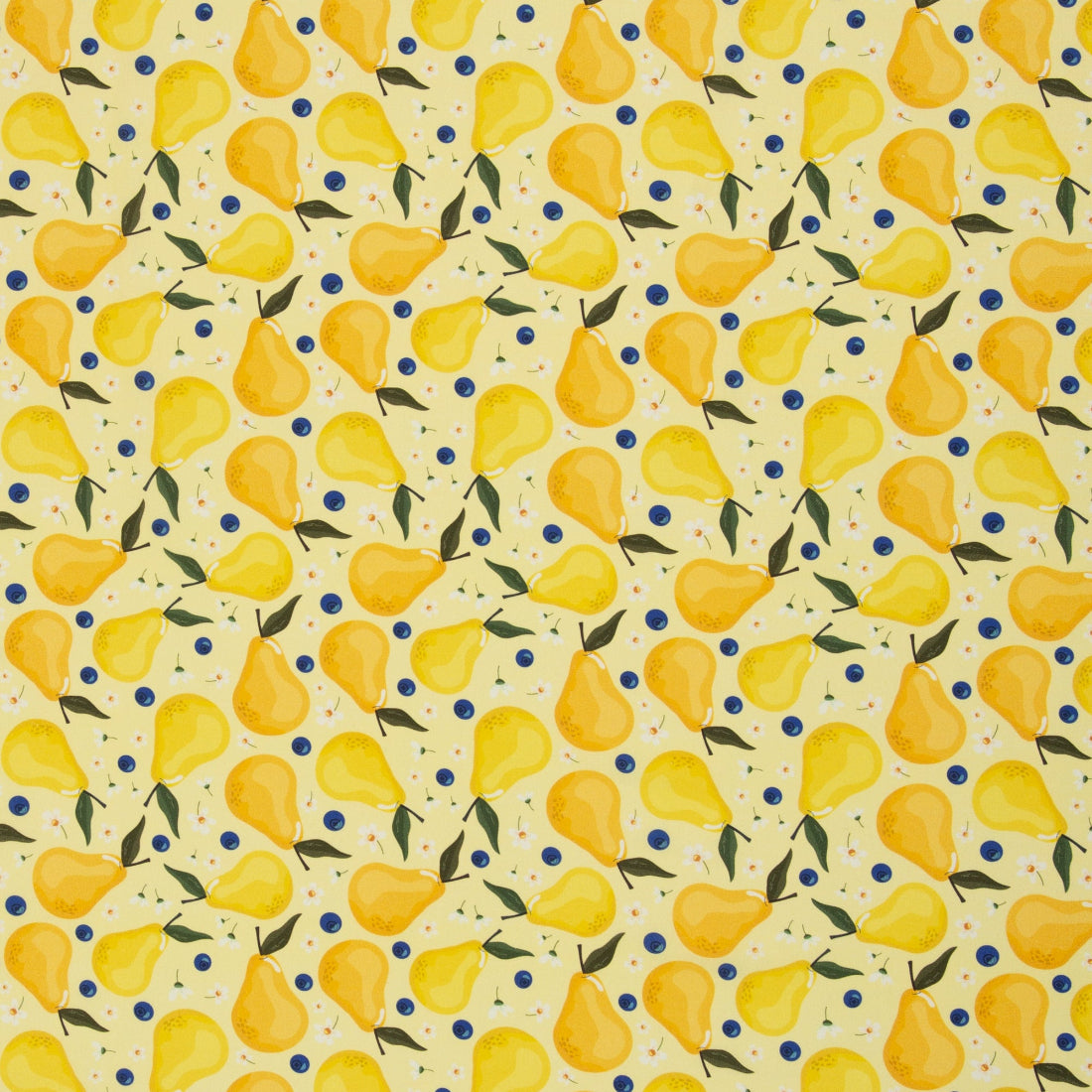 Popeline Coton Soleil & Fruits – Motif Poire Ludique