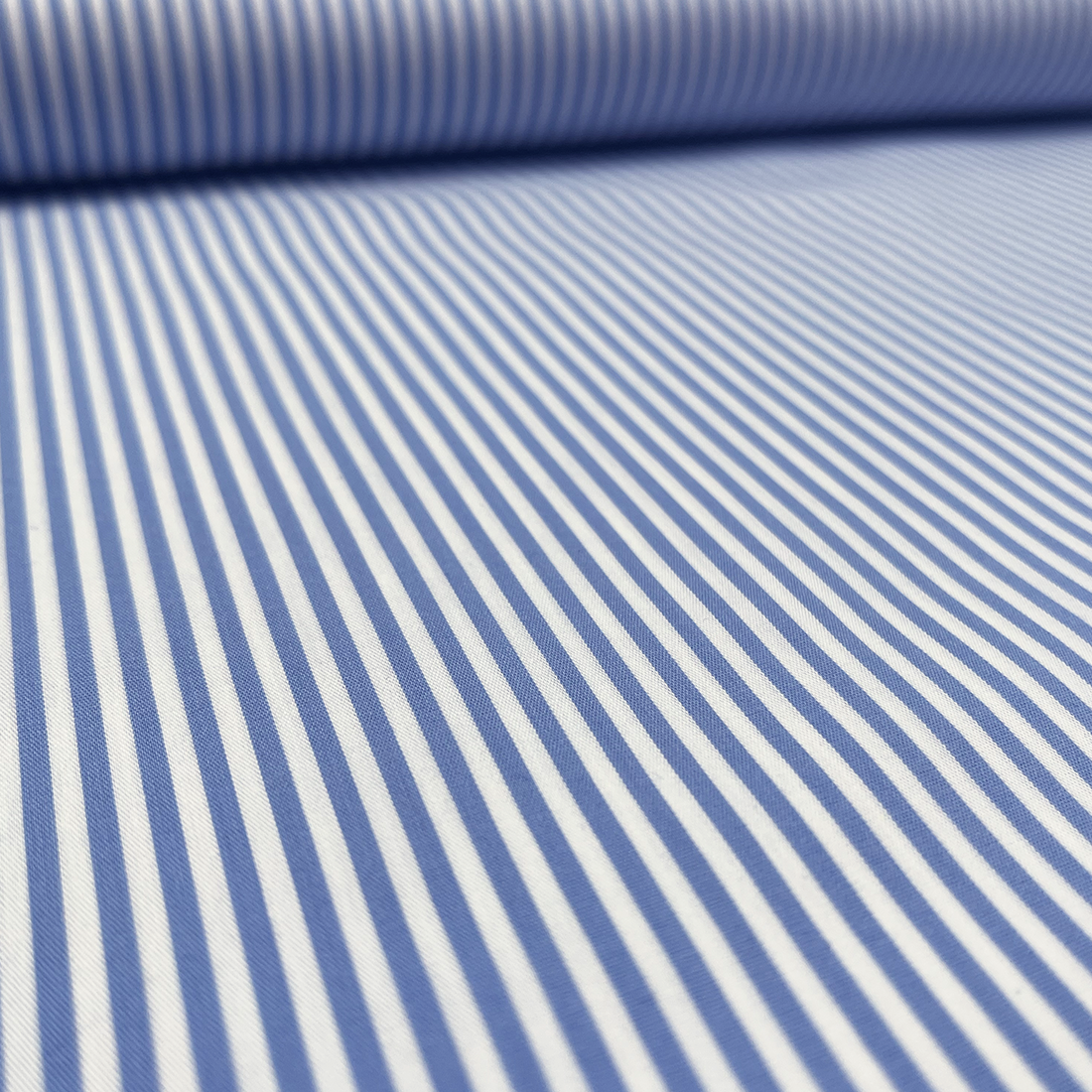 Popeline coton rayée bleu et blanc – Pour vêtements et accessoires