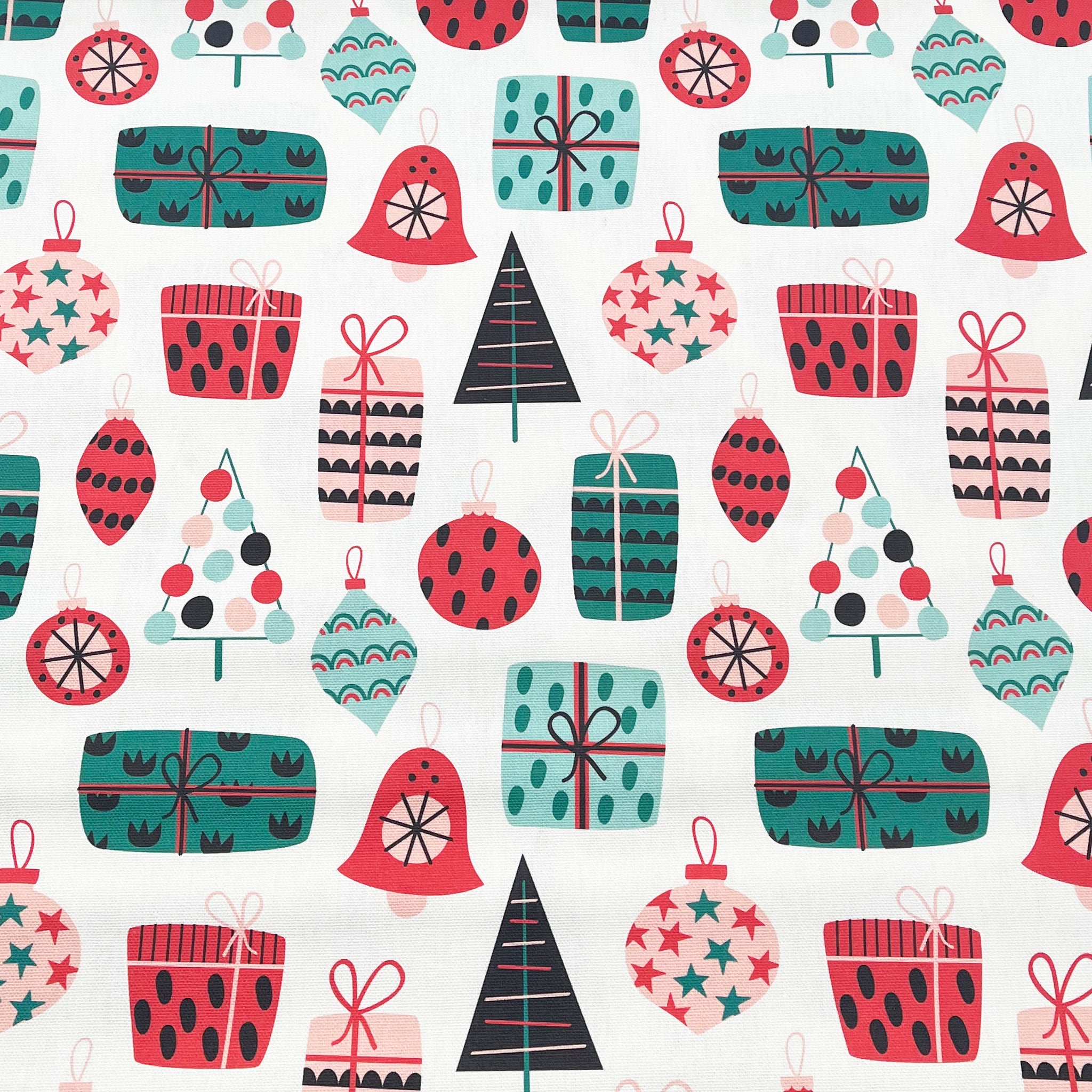 Tissu Canvas Coton Cadeau de Noël