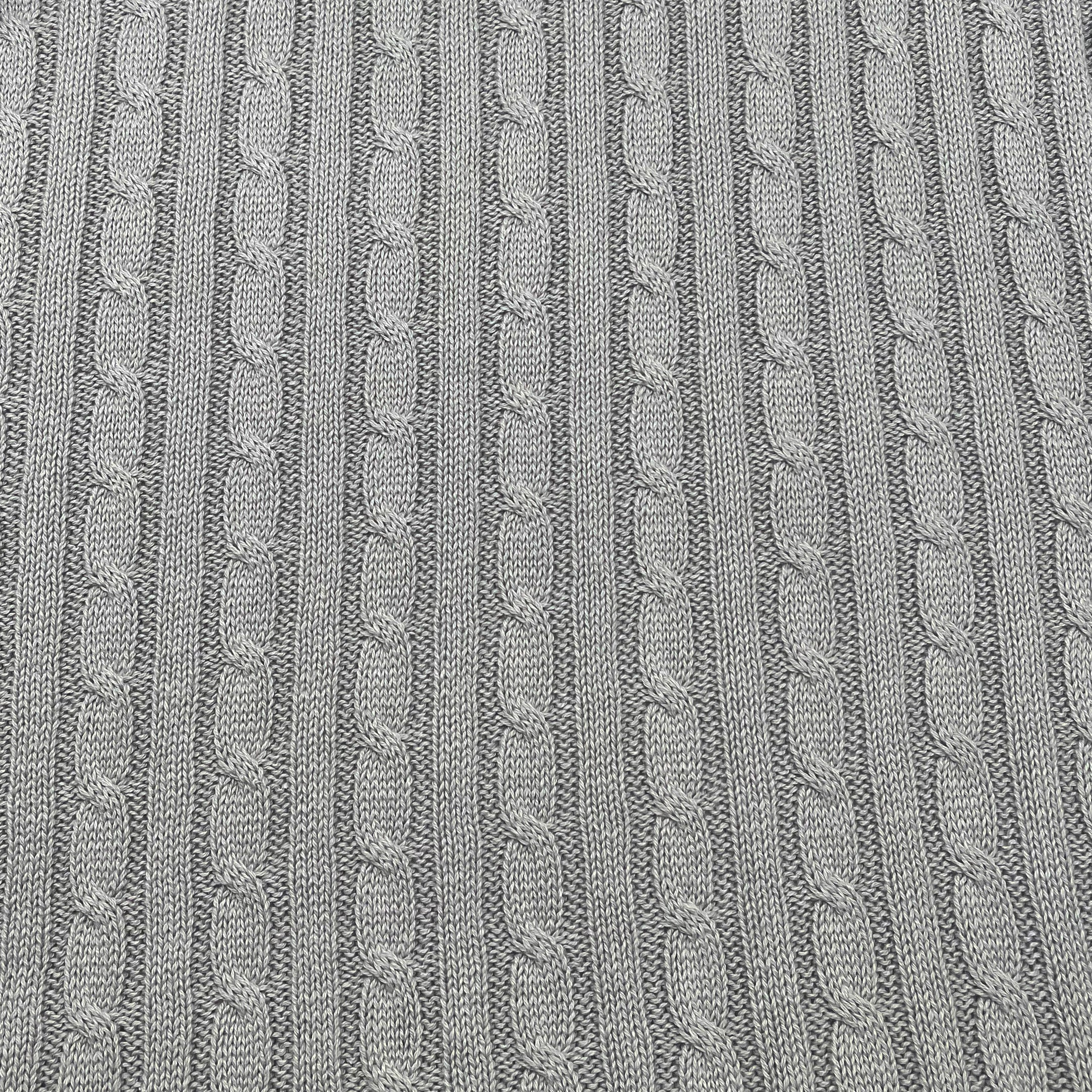 Tissu Maille Torsadée Gris Clair