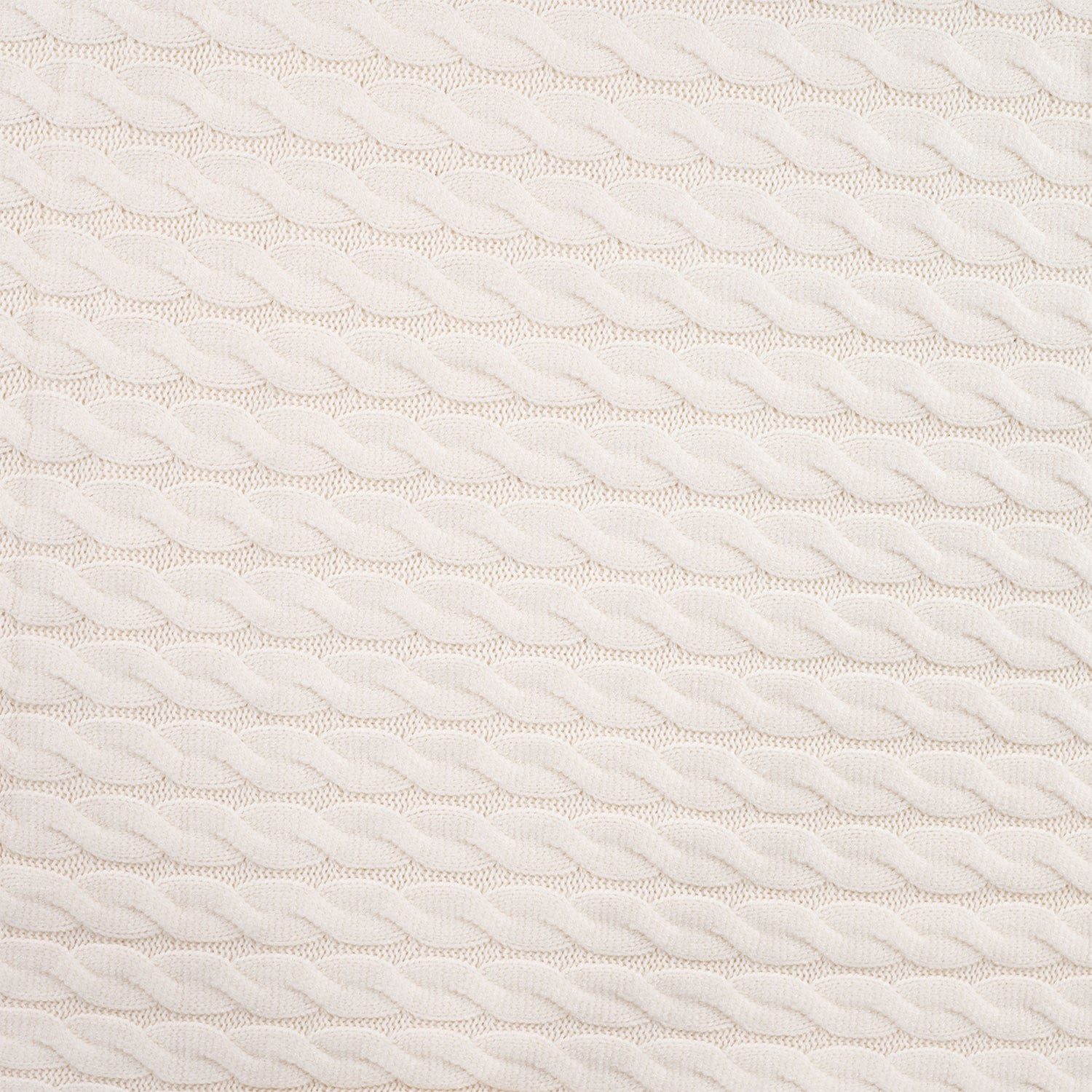 Tissu Maille Tricot Câble Écru Style Pull d’Hiver