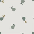 Tissu Nicky Velours Gris à Poires Stylisées