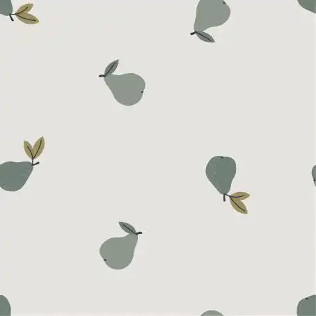 Tissu Nicky Velours Gris à Poires Stylisées