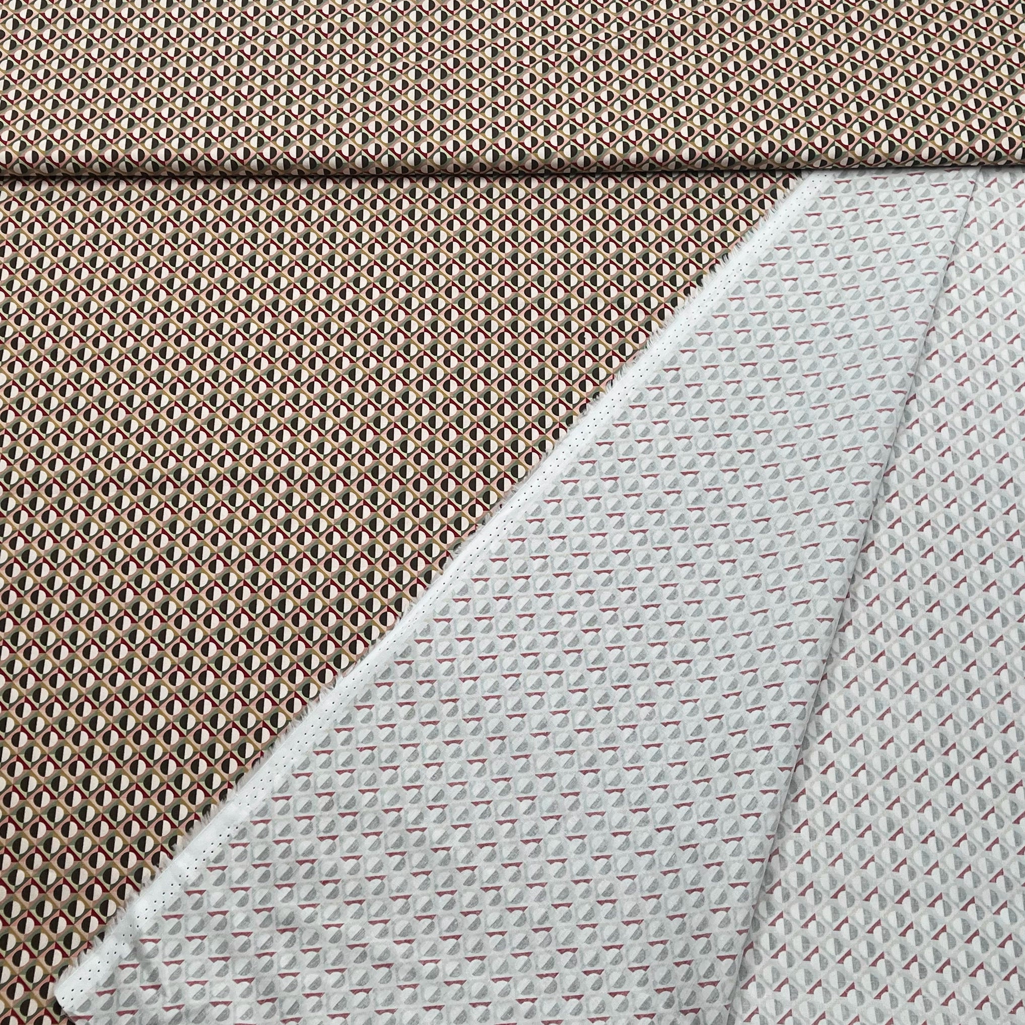 Tissu Popeline de Coton Géométrie Vintage