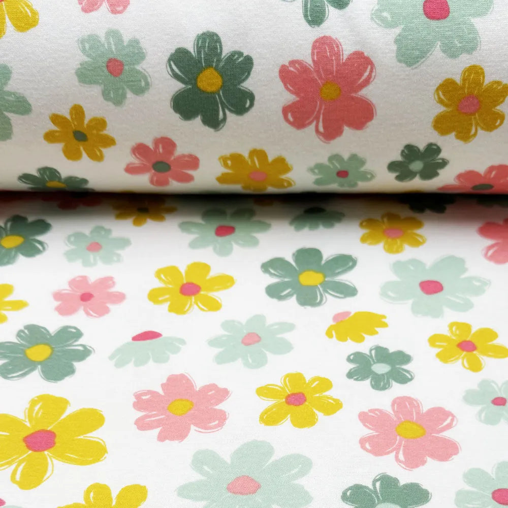 Tissu jersey de coton fleur alpine