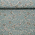 Tissu viscose menthe avec broderie fleur
